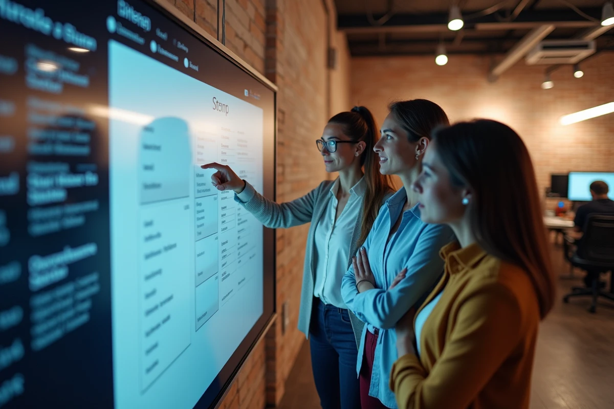 Groupe diversifié de professionnels discutant autour d